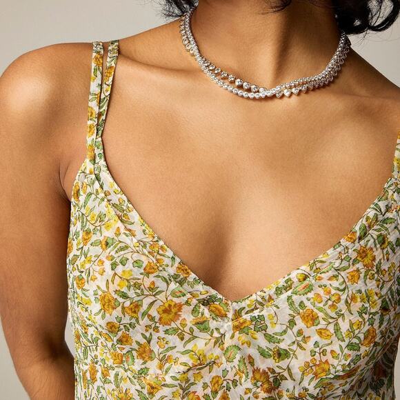 J.Crew Crinkle Chiffon Camisole Top in Floral Vines - 4 - Picture 3 of 8